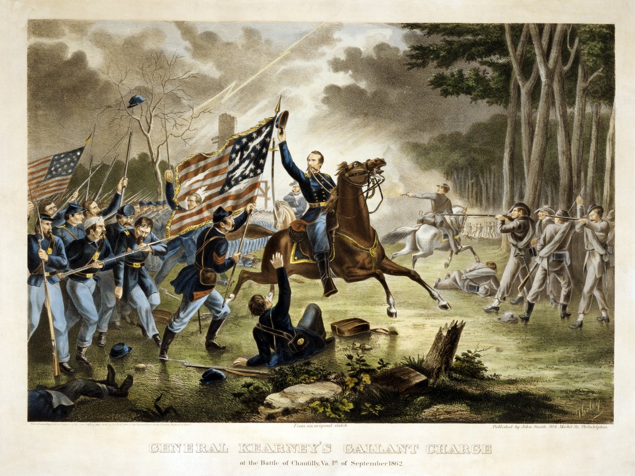 اللواء كيرنيس جالانت المسؤول ، في معركة شانتيلي ، فيرجينيا ، 1 سبتمبر 1862 ، حانة. 1862 بواسطة أغسطس ثولي