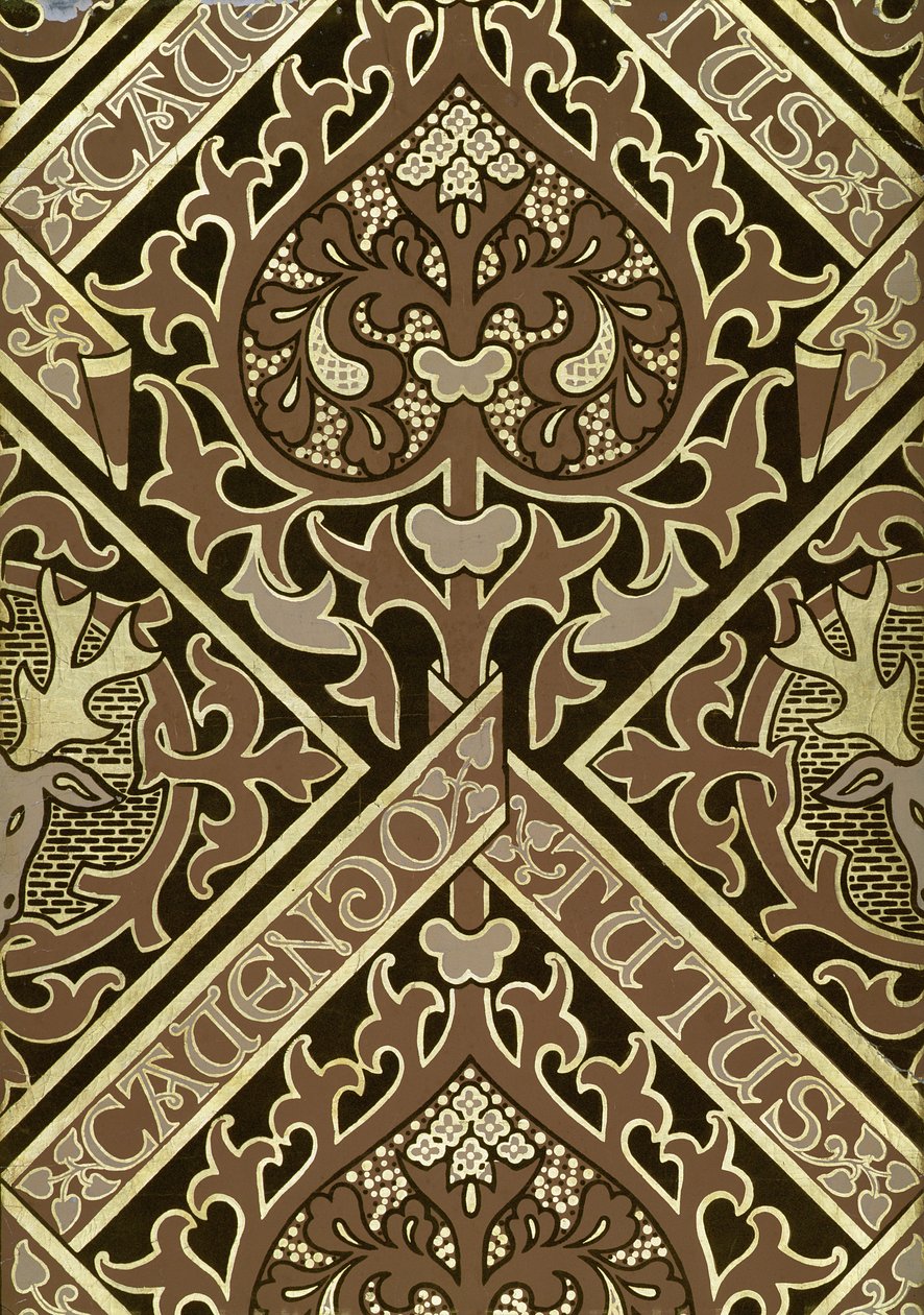 فسيفساء تصميم ورق الجدران الكنسية بواسطة Augustus Welby Northmore Pugin