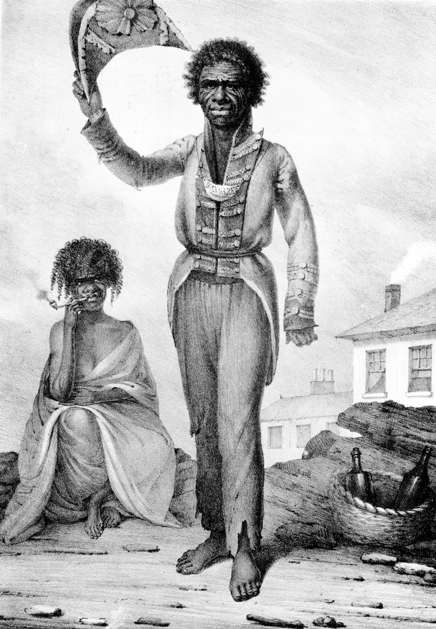 Bungaree ، وهو زعيم أصلي لنيو ساوث ويلز ، نقشه تشارلز جوزيف هولمانديل ، 1830 بواسطة أوغسطس ايرل