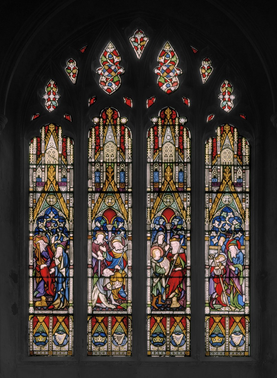 مشاهد كتابية لداود وشاول ، 1852 (زجاج ملون) بواسطة Augustus Welby Northmore Pugin