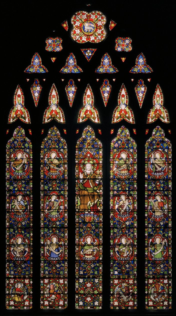 المسيح محاط بالملائكة ، 1850 (زجاج ملون) بواسطة Augustus Welby Northmore Pugin
