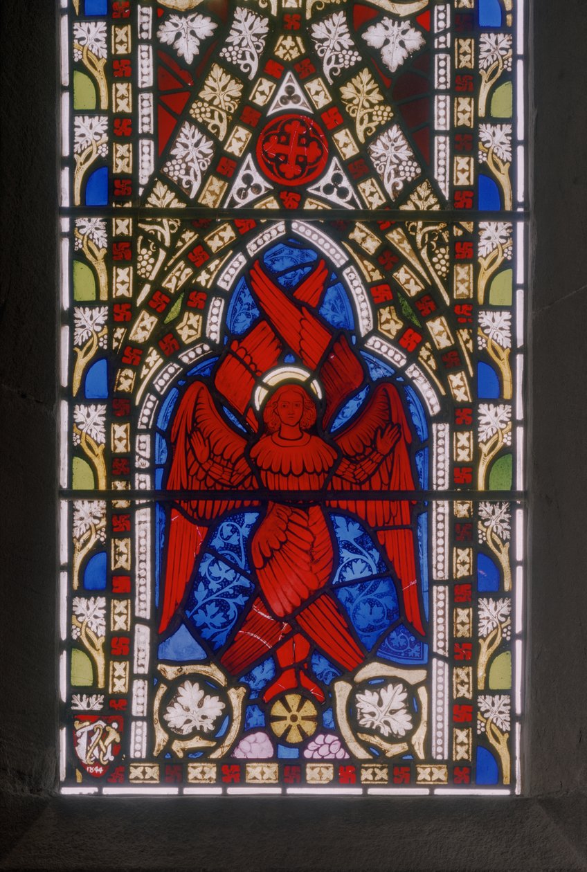 المسيح مع سيرافيم ، التفاصيل ، ج .1844 (زجاج ملون) بواسطة Augustus Welby Northmore Pugin