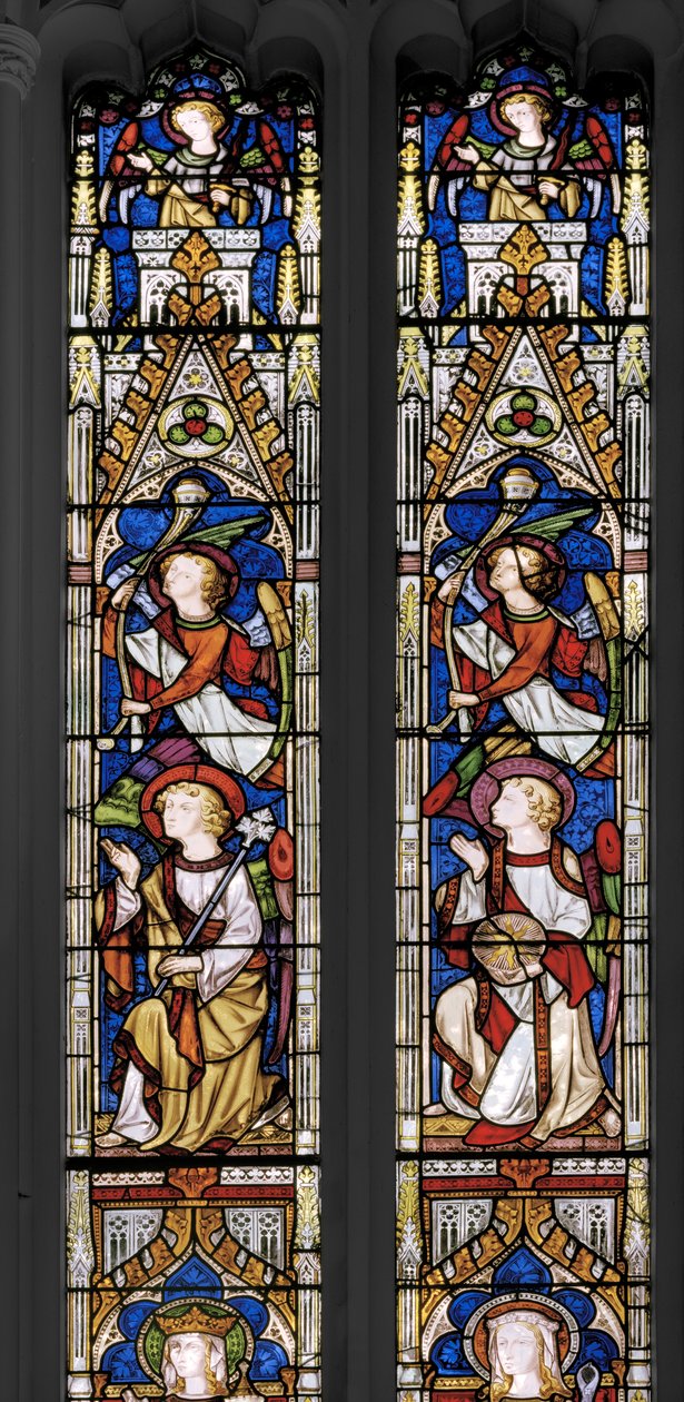 تتويج العذراء ، التفاصيل ، 1851 (زجاج ملون) بواسطة Augustus Welby Northmore Pugin