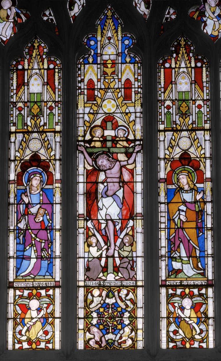 صلب مع القديسين ، 1851 (زجاج ملون) بواسطة Augustus Welby Northmore Pugin