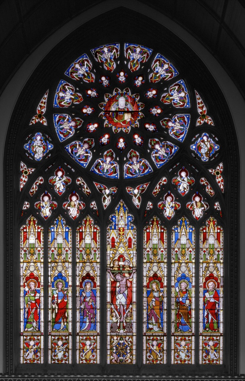 صلب مع القديسين ، 1851 (زجاج ملون) بواسطة Augustus Welby Northmore Pugin