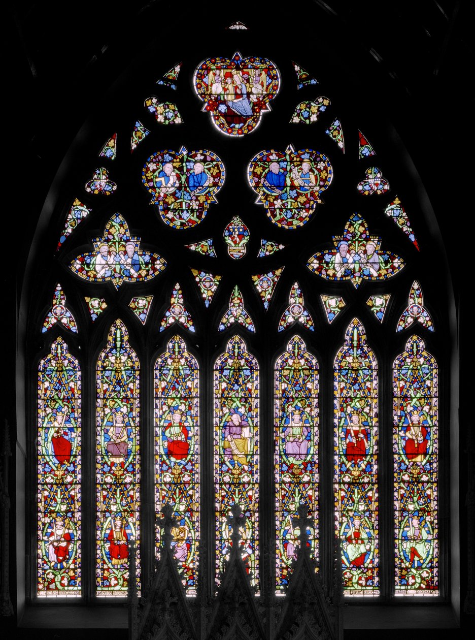 النافذة الشرقية مع شجرة جيسي ، 1844 (زجاج ملون) بواسطة Augustus Welby Northmore Pugin