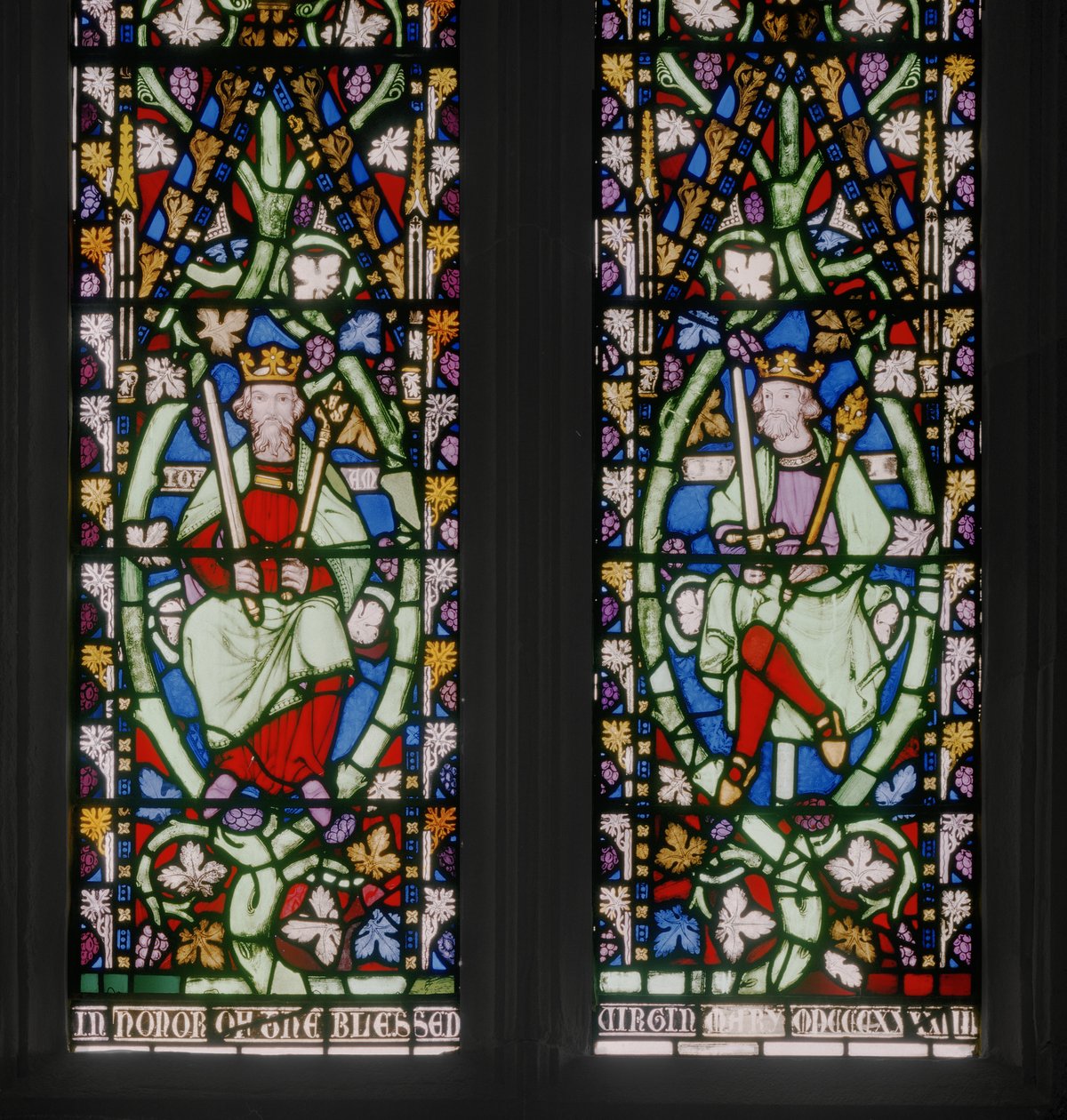 النافذة الشرقية مع شجرة جيسي ، التفاصيل ، c.1884 (زجاج ملون) بواسطة Augustus Welby Northmore Pugin