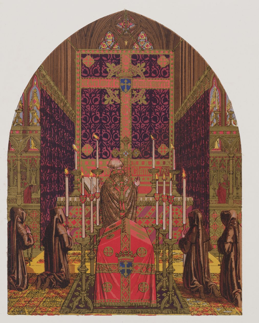 التصميم الكنسي ، معجم الزخرفة والزي الكنسي ، الطباعة الحجرية بواسطة HC Maguire ، 1844 بواسطة Augustus Welby Northmore Pugin