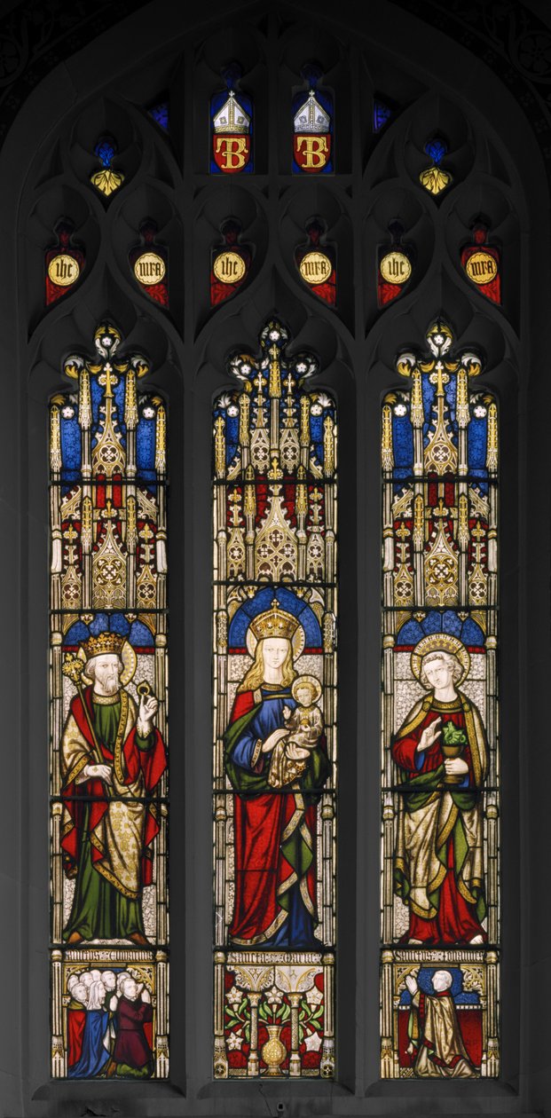 إدوارد المعترف ، العذراء والطفل ، والقديس يوحنا الإنجيلي ، 1846 (زجاج ملون) بواسطة Augustus Welby Northmore Pugin