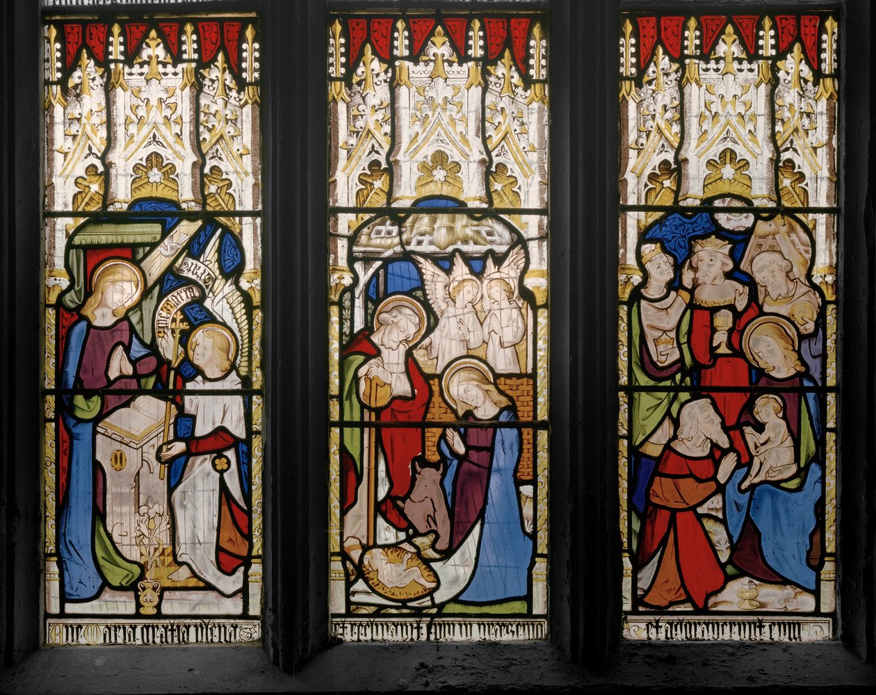 أحداث من حياة المسيح ومريم العذراء ، التفاصيل ، 1851 (زجاج ملون) بواسطة Augustus Welby Northmore Pugin