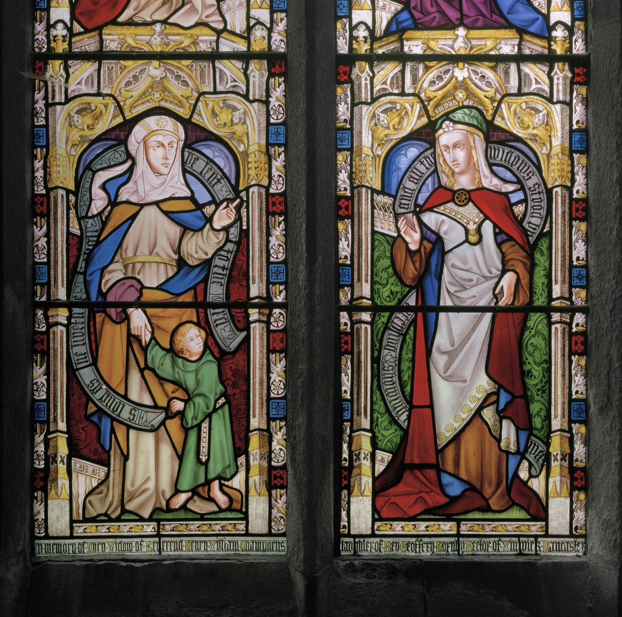 هانا مع الشاب صموئيل ودوركاس 1852 (زجاج ملون) بواسطة Augustus Welby Northmore Pugin