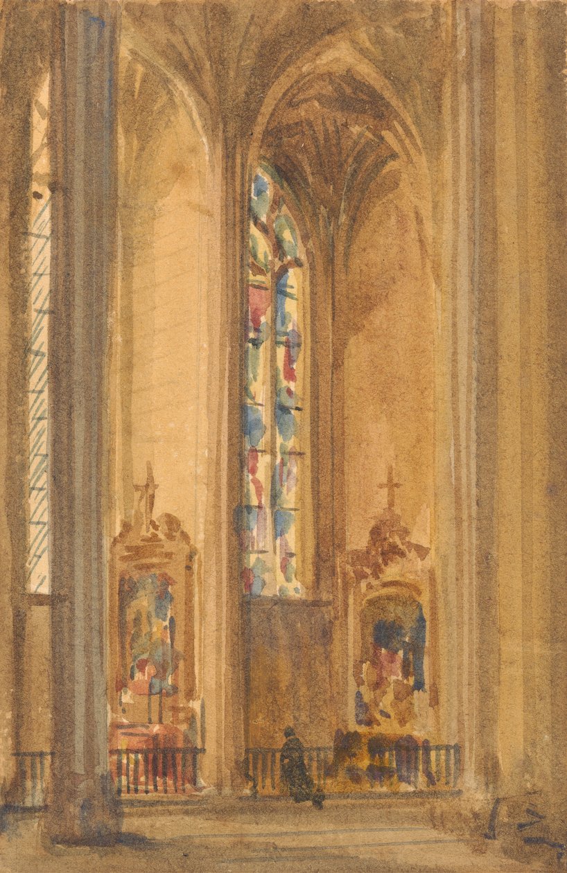 داخل كنيسة قوطية بواسطة Augustus Welby Northmore Pugin