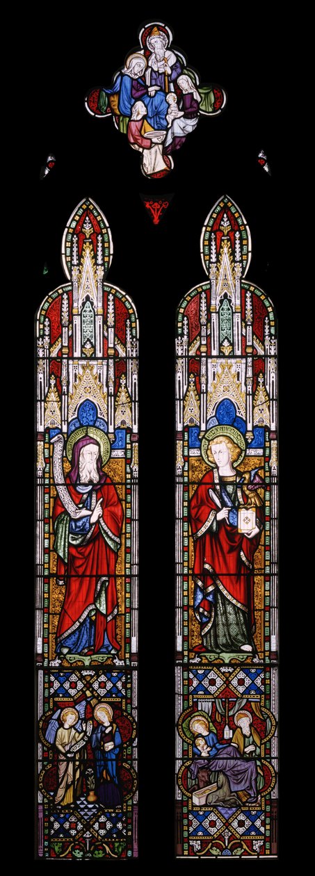 إشعياء والقديس يوحنا الإنجيلي ، 1850 (زجاج ملون) بواسطة Augustus Welby Northmore Pugin
