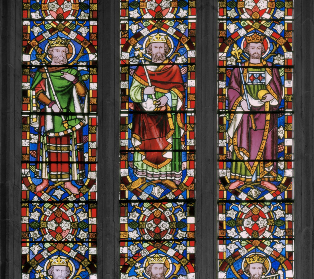شجرة جيسي ، التفاصيل ، 1848 (زجاج ملون) بواسطة Augustus Welby Northmore Pugin