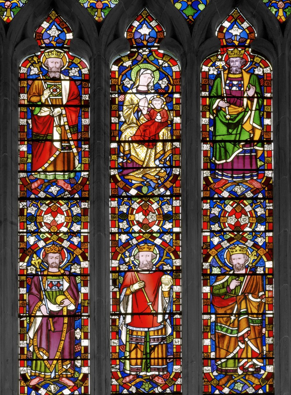 شجرة جيسي ، التفاصيل ، 1848 (زجاج ملون) بواسطة Augustus Welby Northmore Pugin