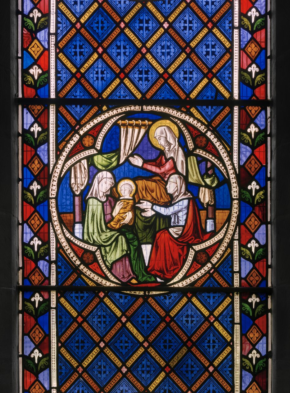 حياة القديسة آن ، التفاصيل ، 1848 (زجاج ملون) بواسطة Augustus Welby Northmore Pugin