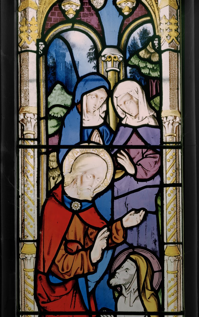 تربية لعازر ، التفاصيل ، 1851 (زجاج ملون) بواسطة Augustus Welby Northmore Pugin