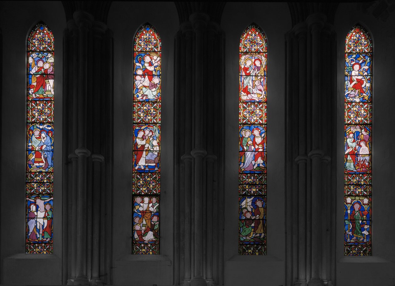 مشاهد من حياة المسيح ، النافذة الشرقية ، 1853 (زجاج ملون) بواسطة Augustus Welby Northmore Pugin