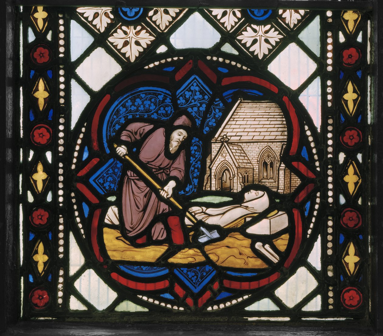 سبعة أعمال الرحمة الجسدية ، التفاصيل ، c.1845 (زجاج ملون) بواسطة Augustus Welby Northmore Pugin