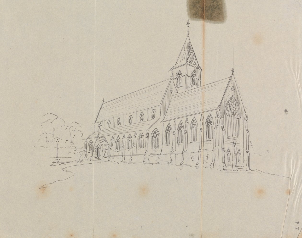 رسم تخطيطي للكنيسة القوطية بواسطة Augustus Welby Northmore Pugin