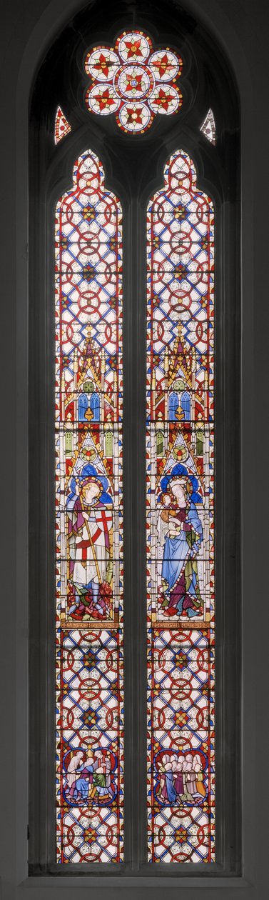 سانت جورج ، العذراء والطفل ، 1850 (زجاج ملون) بواسطة Augustus Welby Northmore Pugin