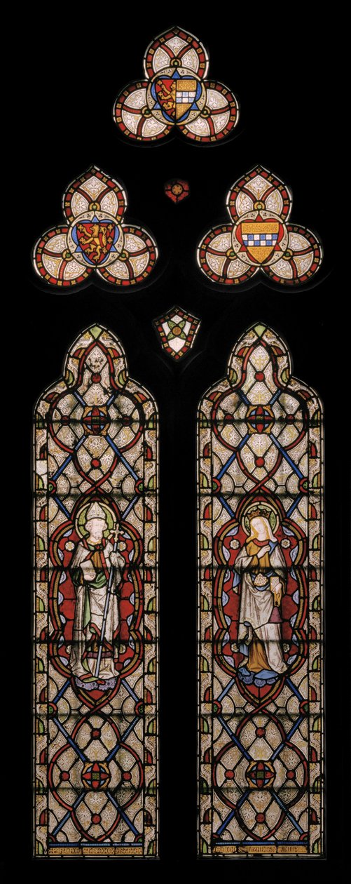 سانت جون بيفرلي وسانت إليزابيث من المجر ، 1849 (زجاج ملون) بواسطة Augustus Welby Northmore Pugin