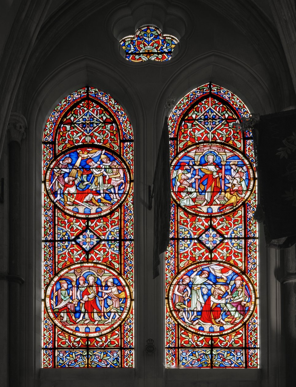 حياة القديس بولس ، كنيسة سانت جورج ، 1852 (زجاج ملون) بواسطة Augustus Welby Northmore Pugin