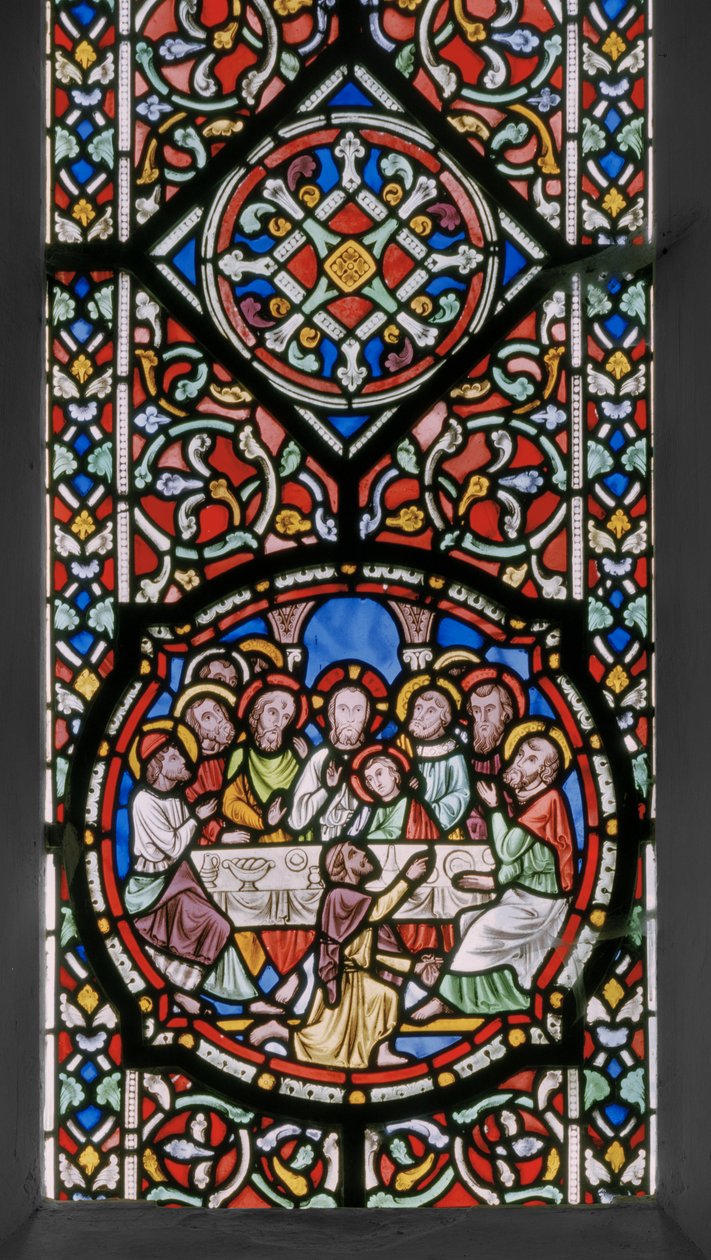 آلام المسيح ، النافذة الشرقية ، التفاصيل ، 1848-50 (زجاج ملون) بواسطة Augustus Welby Northmore Pugin