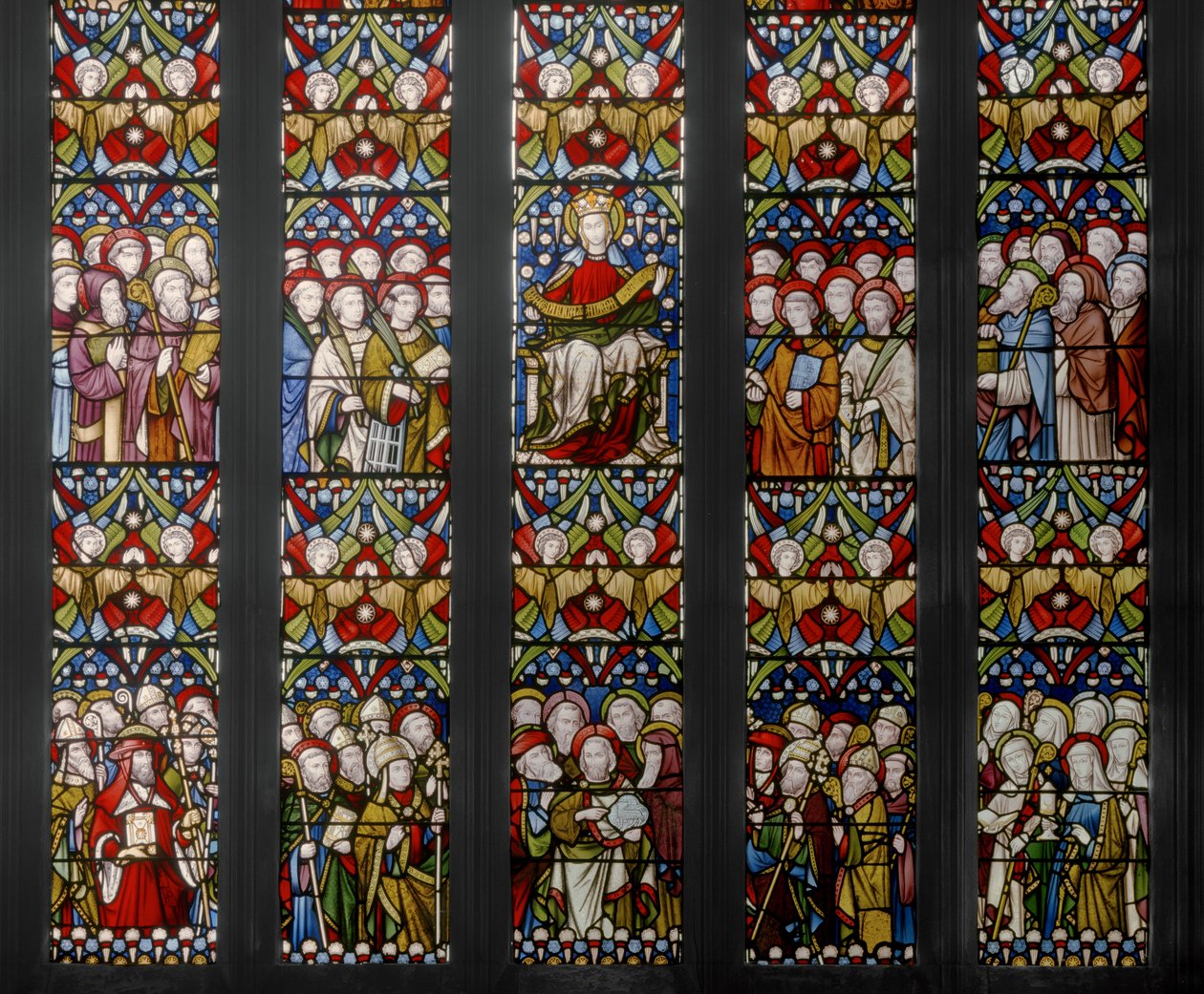 انتصار الكنيسة ، التفاصيل ، 1884 (زجاج ملون) بواسطة Augustus Welby Northmore Pugin