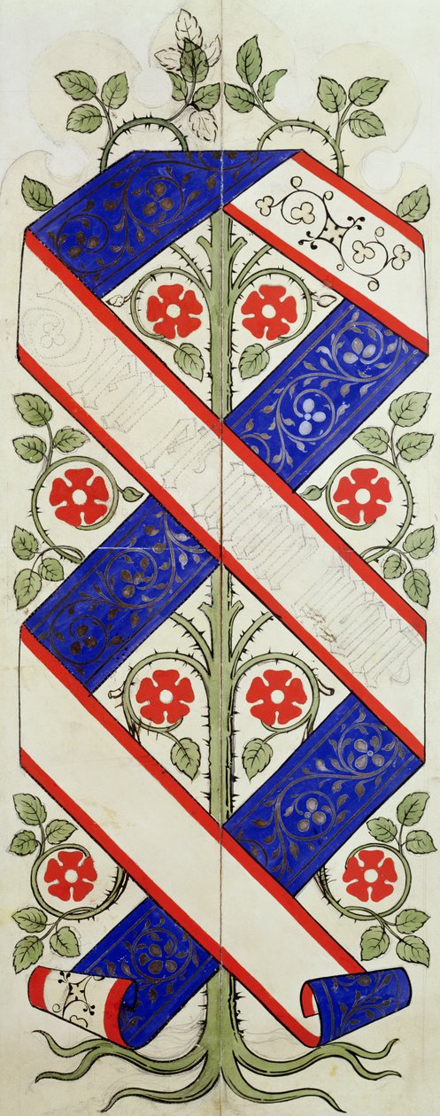 تصميم خلفية لمكتبة مجلس اللوردات (مرحاض وقلم رصاص على ورق) بواسطة Augustus Welby Northmore Pugin