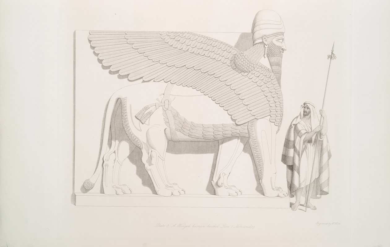أسد مجنح برأس بشري من نمرود [كالا] ، 1849 بواسطة أوستن هنري لايارد
