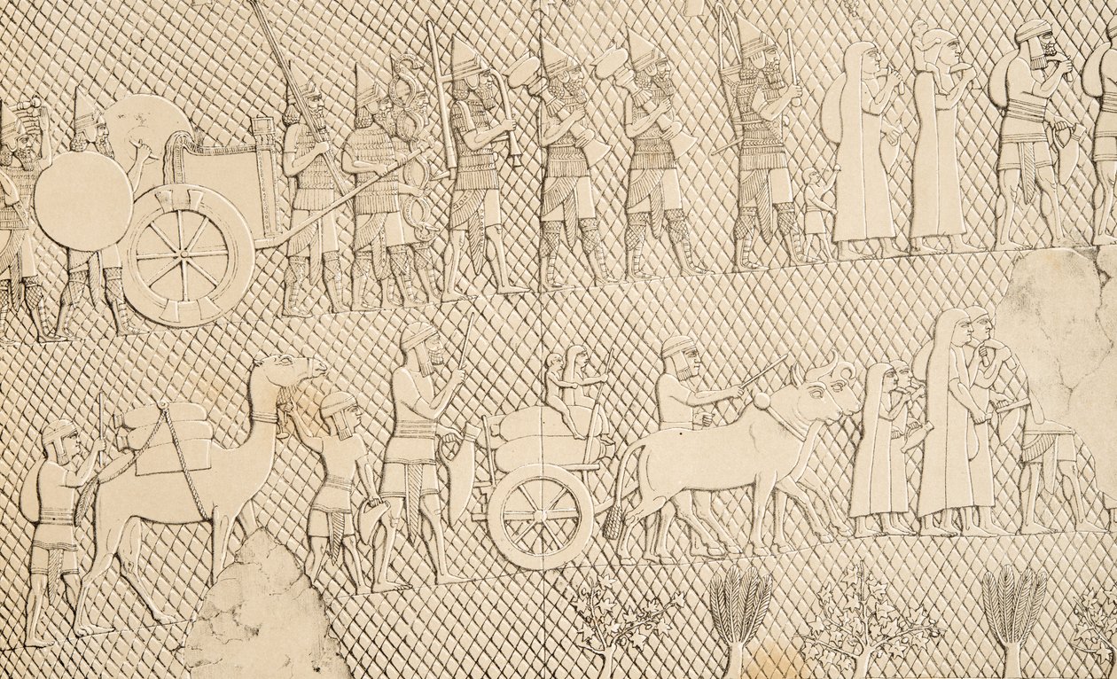 التفاصيل من الأسرى والغنائم من مدينة لخيش ، توضيح من آثار نينوى ، 1858 بواسطة أوستن هنري لايارد
