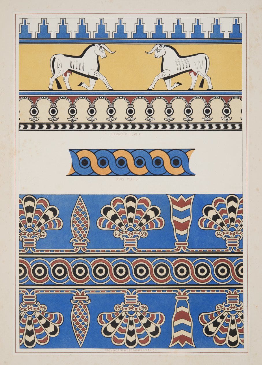 زينة مرسومة من نمرود ، من آثار نينوى ، حانة. 1849 بواسطة أوستن هنري لايارد
