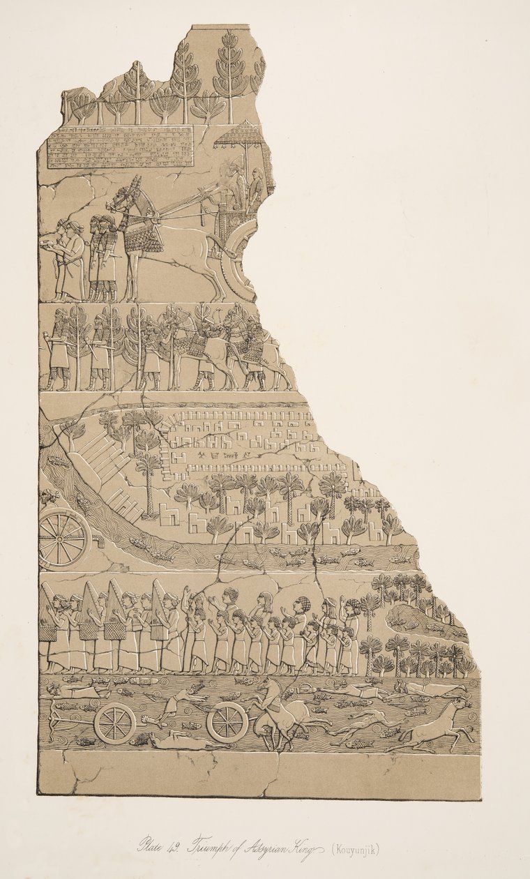 انتصار الملوك الأشوريين (Kouyunjik) ، من آثار نينوى ، حانة. 1849 بواسطة أوستن هنري لايارد