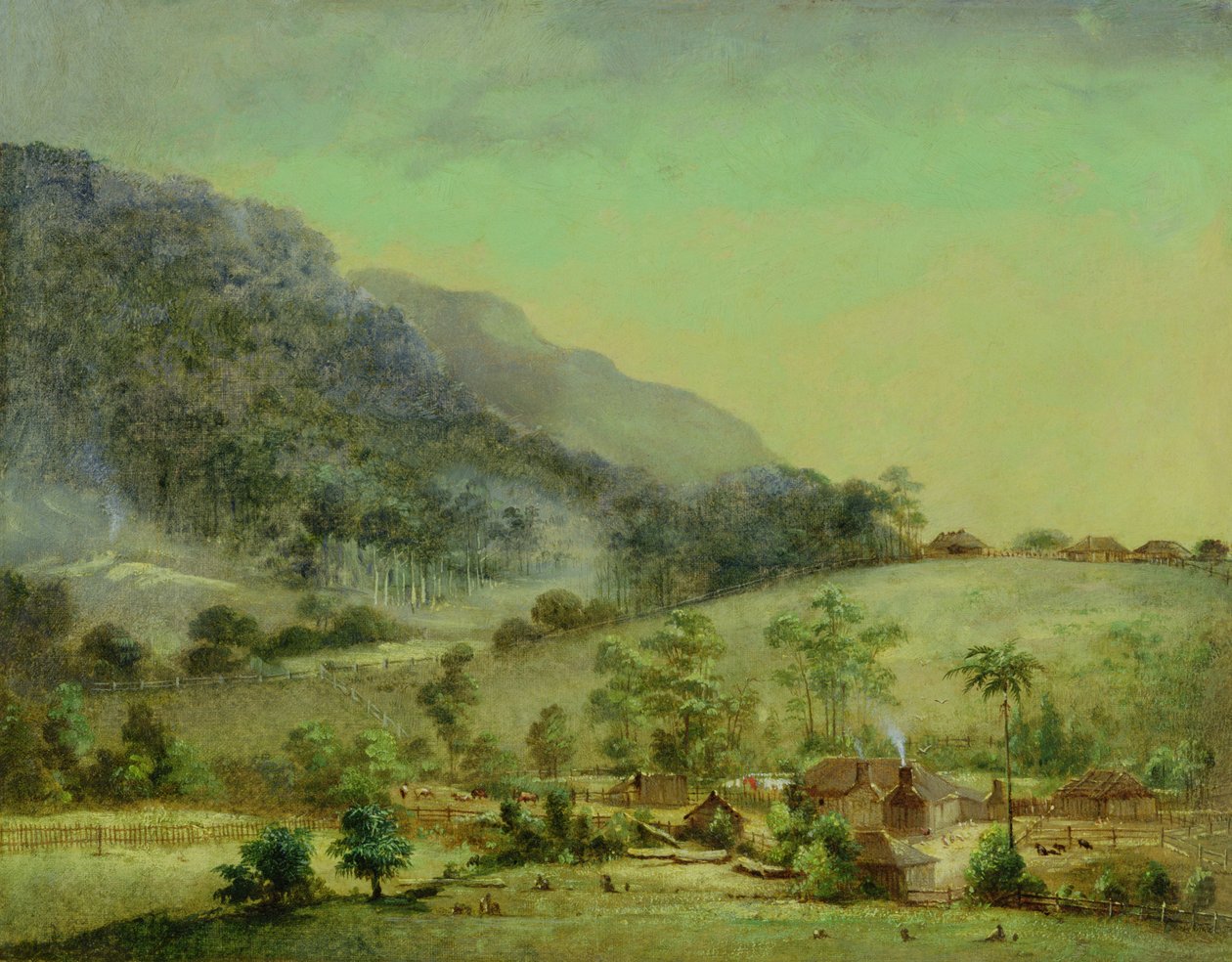 المساكن ، c.1850 بواسطة المدرسة الاسترالية