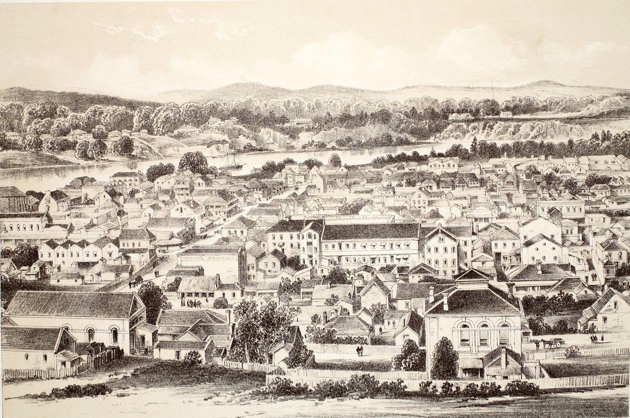 بريسبان ، من تاريخ أستراليا بواسطة ديفيد بلير ، مكجرادي ، طومسون ونيفين ، 1879 بواسطة المدرسة الاسترالية