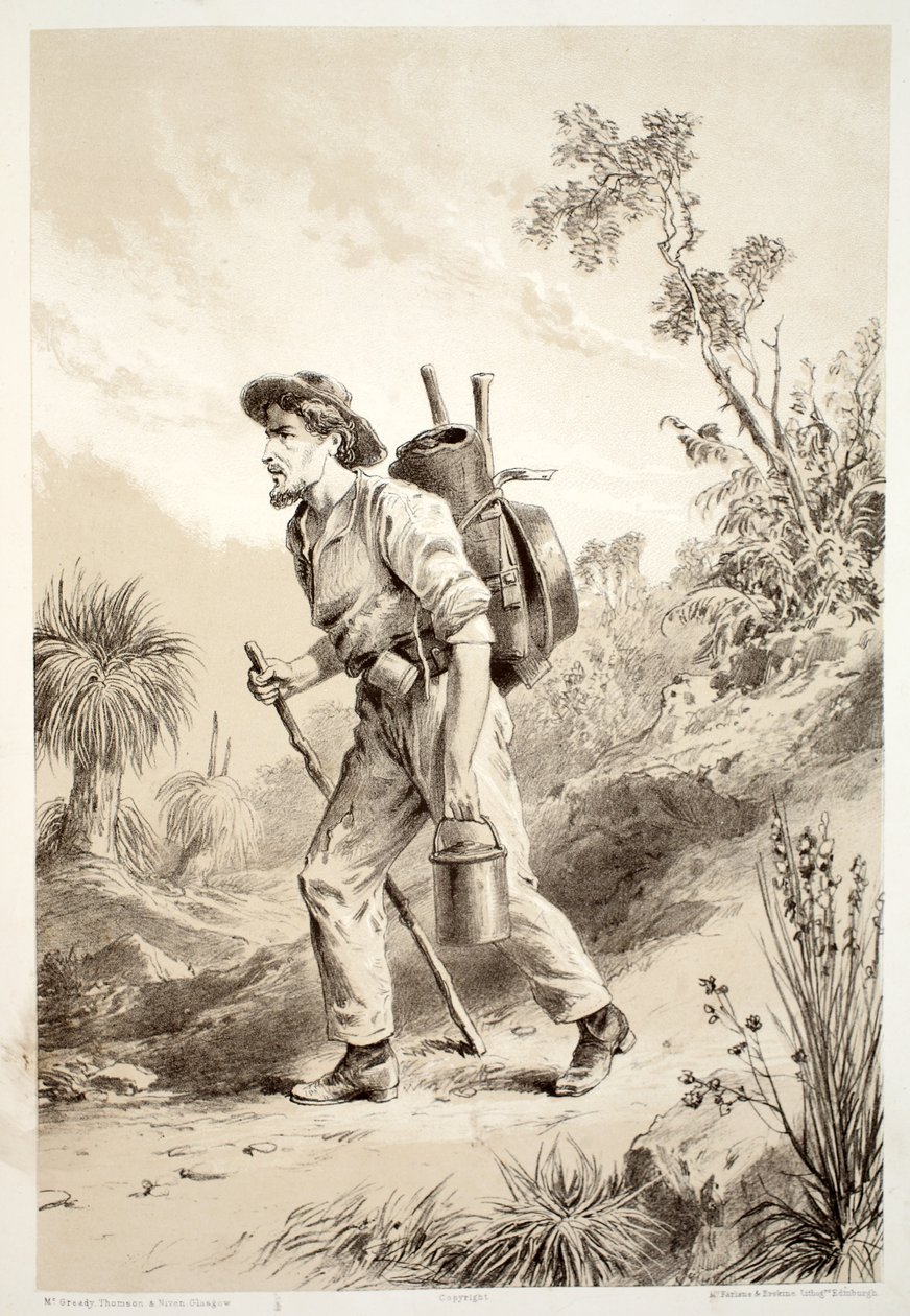 حفار على الصعلوك ، من تاريخ أستراليا بواسطة ديفيد بلير ، مكجرادي ، طومسون ونيفين ، 1879 بواسطة المدرسة الاسترالية