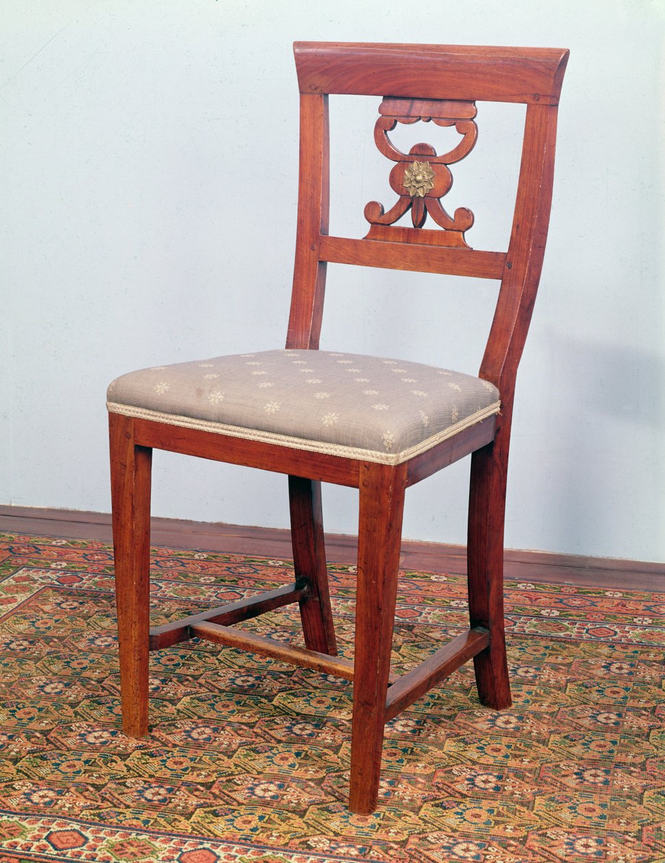 كرسي ، نمط بيدرمير ، c.1820 (خشب فواكه مع حوامل نحاسية) بواسطة المدرسة النمساوية