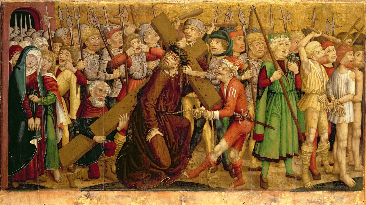 المسيح يحمل الصليب ، 1460 (درجة الحرارة على اللوحة) بواسطة المدرسة النمساوية