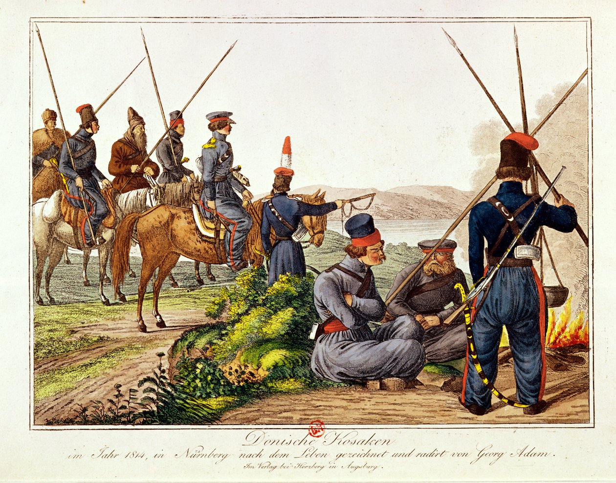 دون القوزاق عام 1814 بواسطة المدرسة النمساوية