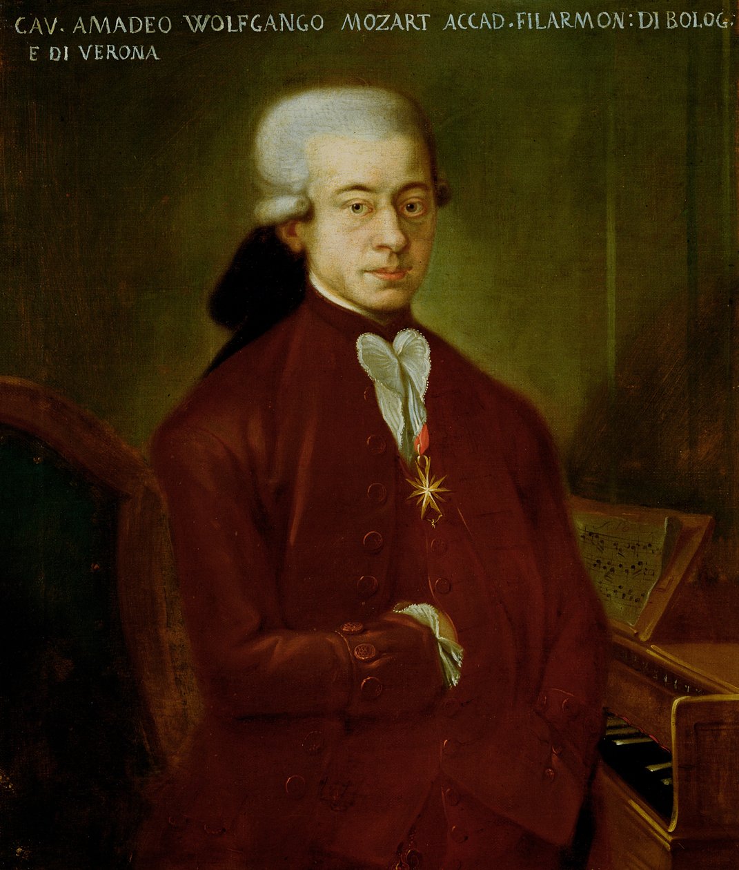 صورة فولفجانج أماديوس موتسارت (1756-91) بعد عام 1770 بواسطة المدرسة النمساوية