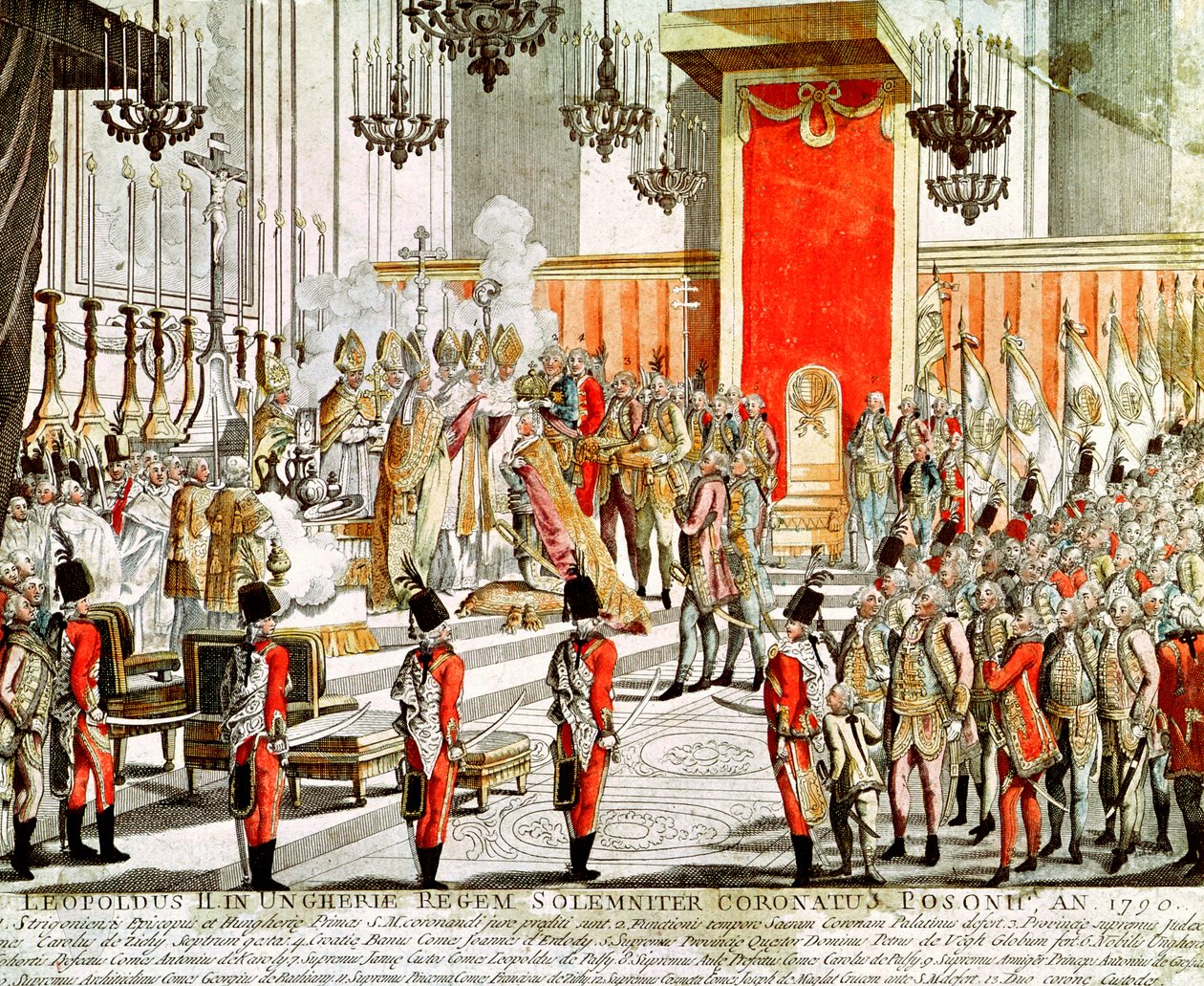 تتويج ليوبولد الثاني (1747-1792) في براتيسلافا عام 1790 بواسطة المدرسة النمساوية