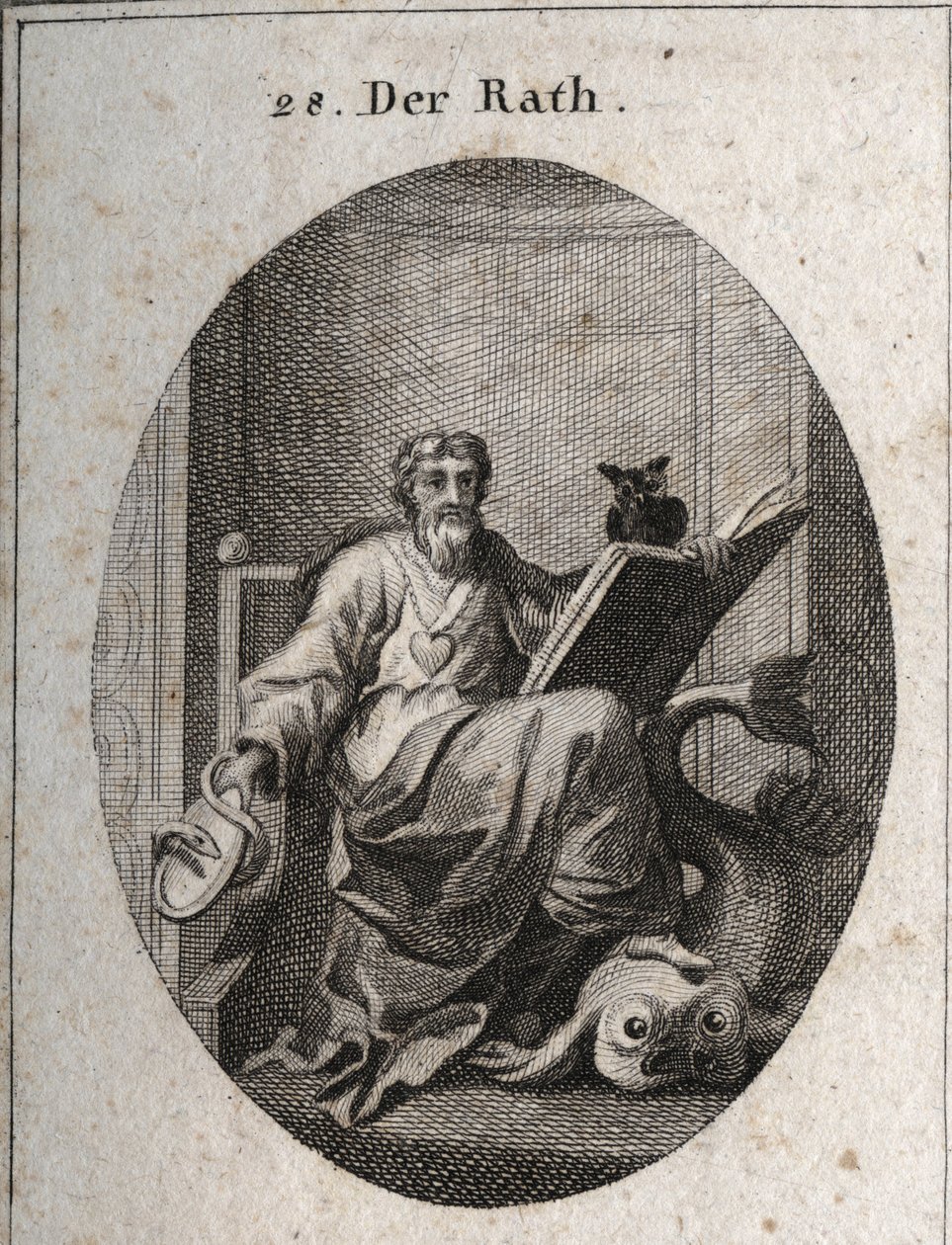 رمز المجلس النيابي بسلسلة من الذهب والقلب ، وشعار الصادق. يرمز الكتاب والبومة إلى تغلغل المعرفة من خلال الدراسة. المرآة التي تحيط بها الأفعى هي رمز الحذر. الدلفين توقف مع مرحبا بواسطة المدرسة النمساوية