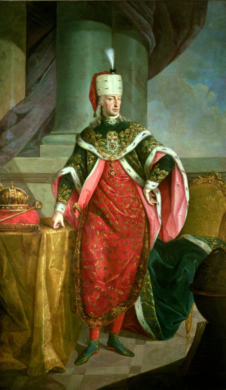 الإمبراطور فرانسيس الأول (1708-65) الإمبراطور الروماني المقدس ، مرتديًا الجلباب الرسمي لأمر القديس ستيفان بواسطة المدرسة النمساوية