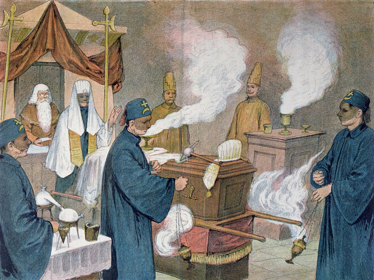 جنازة في نزل ماسوني في النمسا ، 1897 بواسطة المدرسة النمساوية