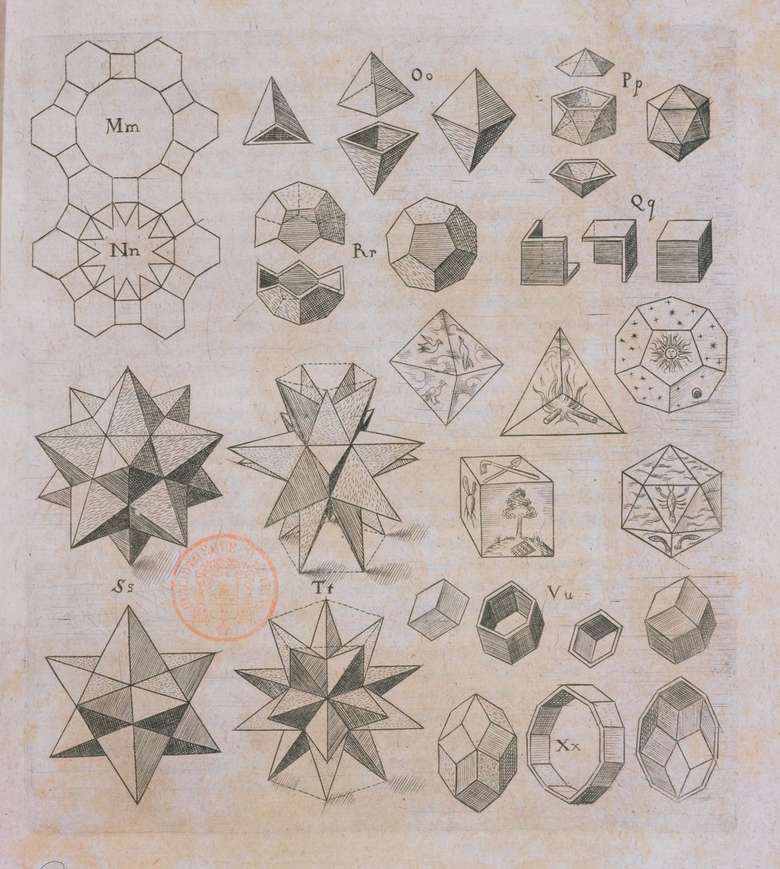 الأشكال الهندسية ، من Harmonices Mundi بقلم يوهانس كيبلر (1571-1630) المنشورة في لينز ، 1619 بواسطة المدرسة النمساوية