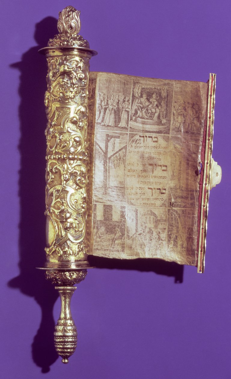 Megillah (Scroll of Esther) في علبة فضية ، فيينا ، c.1715 بواسطة المدرسة النمساوية