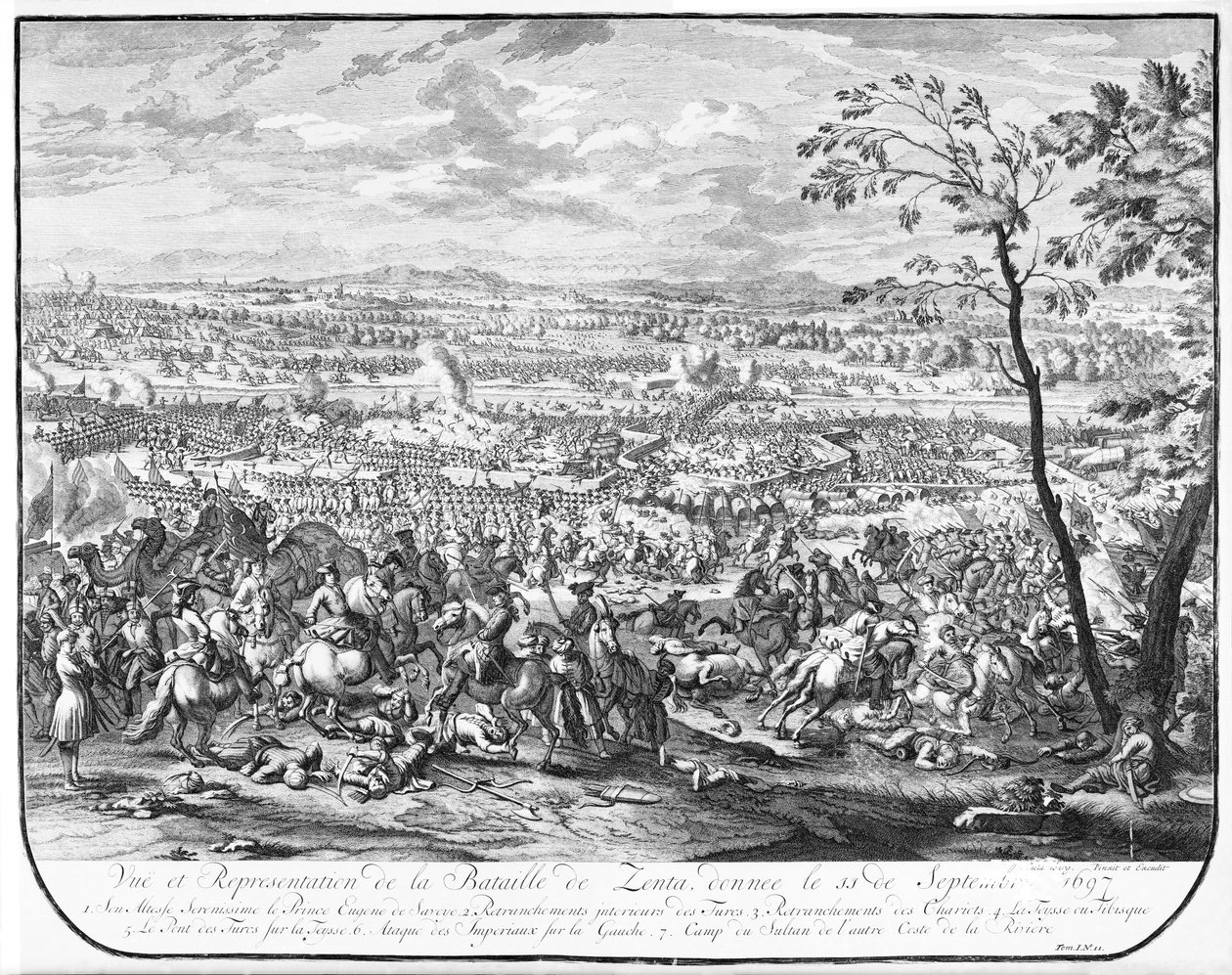 معركة زينتا 1697 بواسطة المدرسة النمساوية