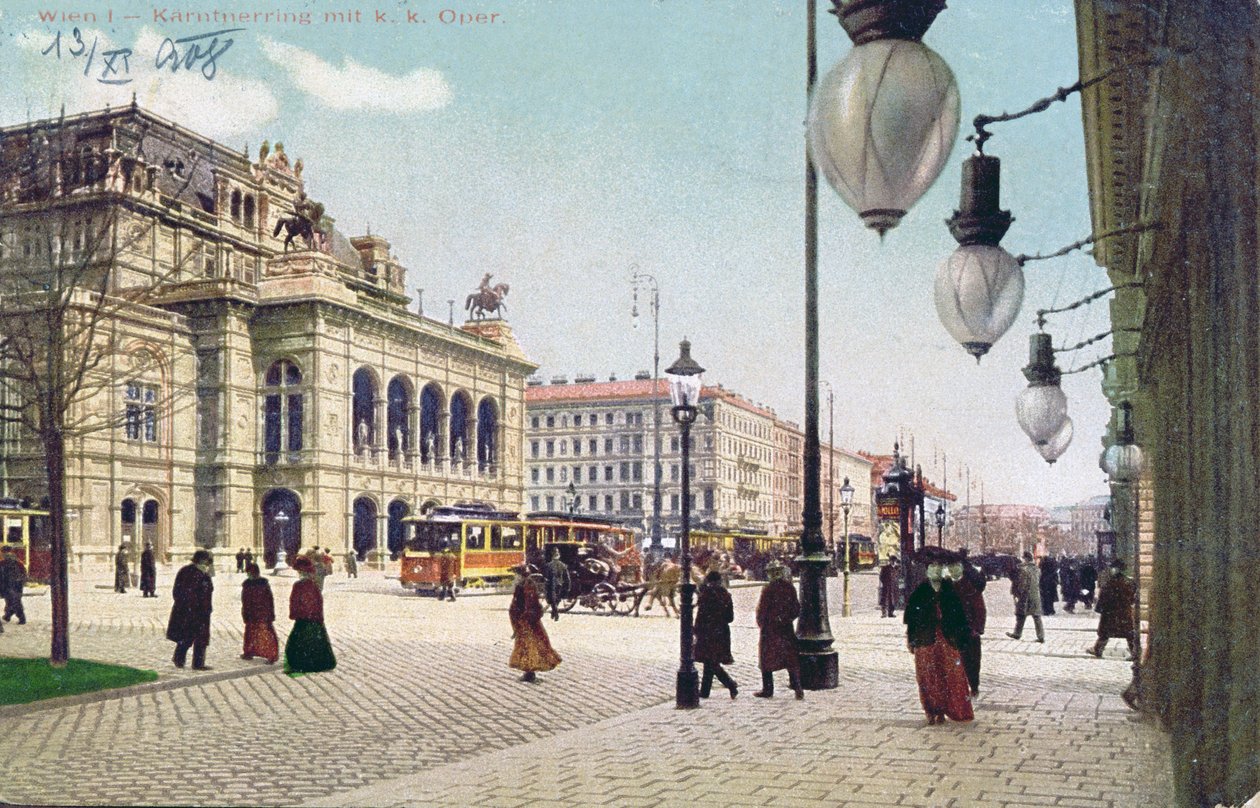Kaerntnerring والأوبرا الإمبراطورية والرومانية في فيينا ، 1908 بواسطة المدرسة النمساوية