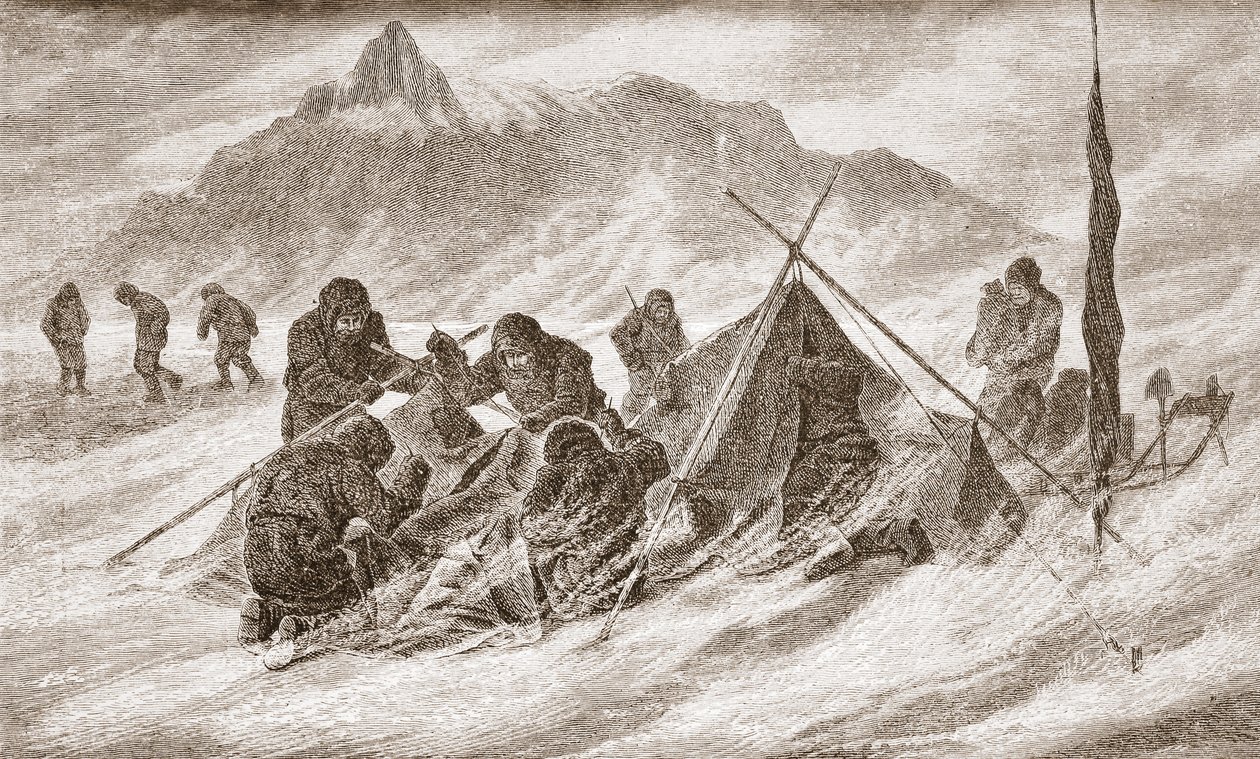 يتم تكبير الدموع خلال عاصفة ثلجية ، 1876 بواسطة المدرسة النمساوية